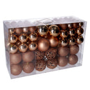 Set 100 Palline Decorative per Albero di Natale in Plastica rame cm Ø4,6,8