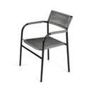 Sedia da Giardino in Ferro e PVC Rattan Taddei Tosca Grigia