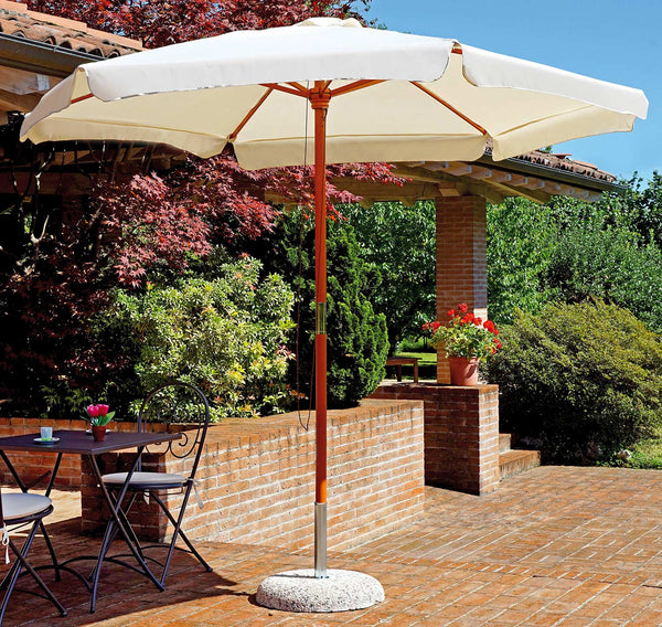 Parasol de jardin Ø2,85 m Mât Ø48 mm en Bois Vorghini Classic Ecrù acquista