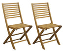 Set 2 Sedie da Giardino Pieghevoli 48x53x92 cm in Legno Naturale