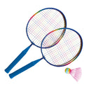 Set Badminton Mini Gioco Outdoor per Adulti e Bambini 2 Racchette e Volano Arcobaleno