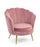 Fauteuil Giliola en Tissu Effet Velours Rose