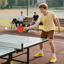 Set 4 Racchette Ping Pong con 8 Palline Base in Legno Ingegnerizzato con Borsa di Trasporto Nero e Rosso  