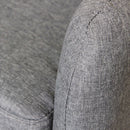 Poltrona con Poggiapiedi Ashlie in Tessuto Grigio chiaro