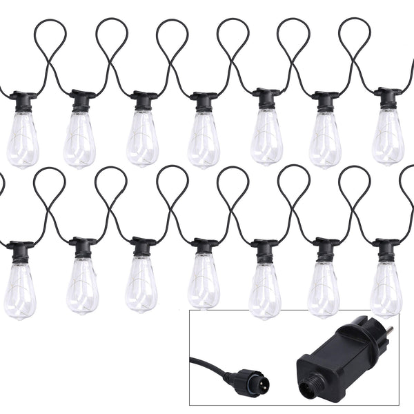 online Lot de 10 Ampoules Plastique en Chaîne de 5m pour Lumière Blanche Chaude Extérieure