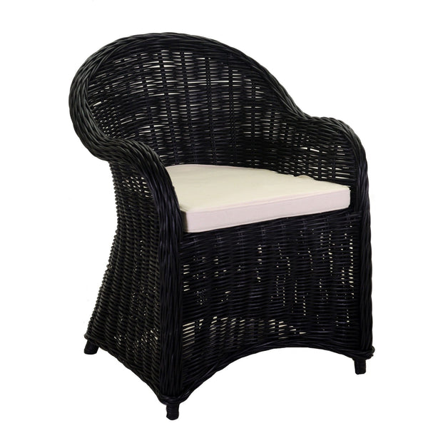 Fauteuil de jardin en rotin avec coussin 64x64H50/83cm Adami Roma Noir prezzo