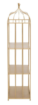 Gabbietta da Muro con Mensole 38x22x92 cm in Ferro Oro