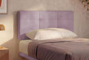 Letto Singolo con Rete Rivestita Microfibra Glicine Tessis Testata Square Varie Misure