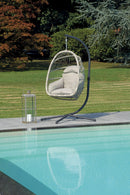 Dondolo Pensile da Giardino 100x103x196 cm in Alluminio e Corda Grigio Chiaro