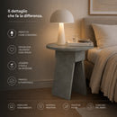 Tavolino Rotondo da Soggiorno 42x23,5x50 cm Tavolo Design Minimal Cemento      