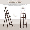 Cavalletto Treppiede da Pittura 51,5x71,5x134,5 cm in Legno di Pino Marrone