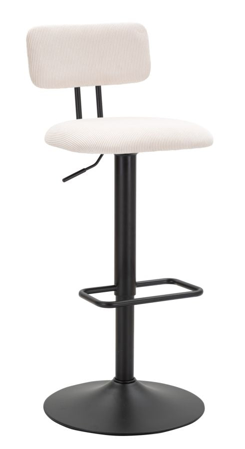 Sgabello Bar Light Bianco 41x47,5x85 cm in Ferro e Compensato e Spugna e Poliestere Nero e Bianco prezzo