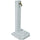 Fontana da Giardino con Rubinetto in Ottone e Base con Ciottoli 40x40x100 cm in Acciaio Bianco