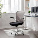 Sedia Operativa da Ufficio 62x63x105 cm Ergonomica con Braccioli Pieghevoli Bianco 