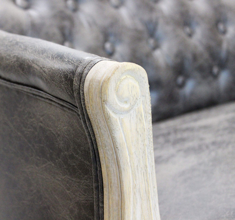 Divano Coleman 107x61x70 h cm in Similpelle Grigio scuro