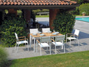Sedia Impilabile da Giardino 57x58x88 cm in Alluminio e Textilene Tenerife Bianco