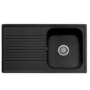 Lavello 86x50 cm reversibile 1 vasca gocciolatoio nero Samet