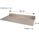 Tagliere Spianatoia per Alimenti Professionale con Alzatina 100x50 AISI 304 