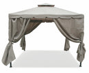 Gazebo da Giardino in Metallo 3x3m Soriani Tangeri Tortora