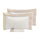 Housse de Couette Double avec Bords Sac et Taies d'Oreiller en Satin Garrini Eveline Ivoire/Beige