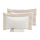 Housse de Couette Double avec Bords Sac et Taies d'Oreiller en Satin Garrini Eveline Ivoire/Beige
