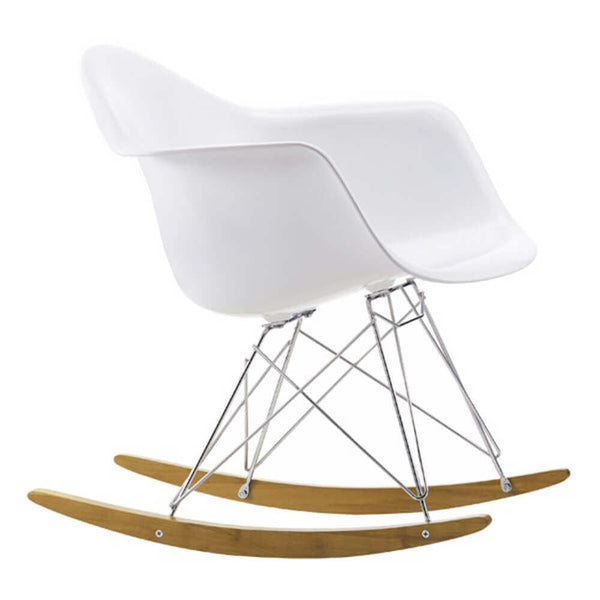 sconto Fauteuil à bascule Moritz 53x47x82 h cm en bois blanc