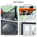 Canestro da Basket da Esterno Altezza Regolabile 160-210 cm in Acciaio con Ruote Nero