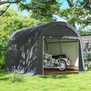 Tendone da Giardino per Moto Bici e Attrezzi 300x300x235 cm con 2 Ingressi a Zip in Acciaio e PE Grigio      