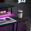Scrivania Gaming con Luci LED e Supporto per Monitor 100x60x88.5 cm Nero   