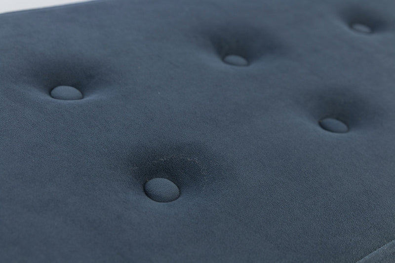 Baule Cassapanca Pouf Contenitore in Velluto Soriani Blu