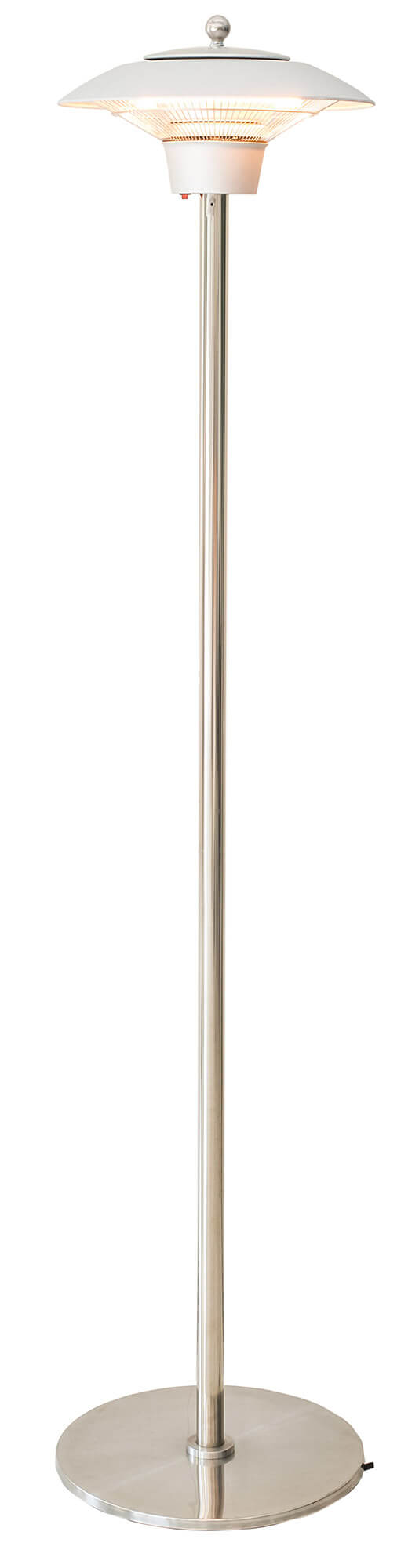 online Ø42,5 cm Chauffage Électrique Infrarouge sur Pied 1500W pour Extérieur Argent
