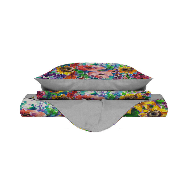 Housse de couette avec imprimé sur le sac double et les taies d'oreiller acquista