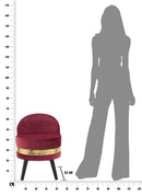 Sedia Mini Paris Bordeaux Ø45x62 cm Legno Spugna e Velluto Sintetico Bordeaux e Nero e Oro