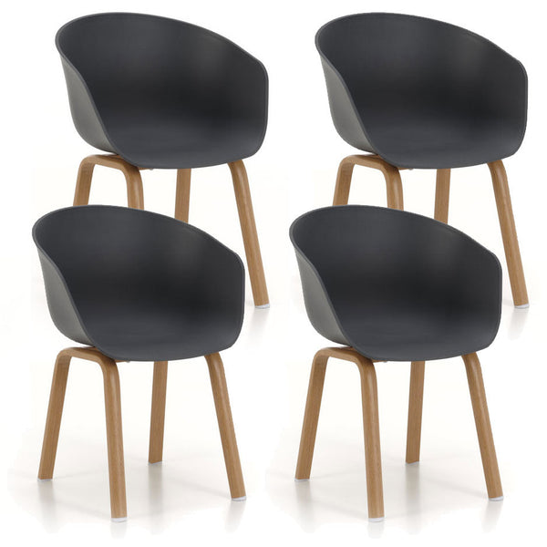 Lot de 4 Chaises 58x51x78 cm en Polypropylène Gris sconto