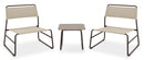 Set Salotto da Giardino 2 Poltrone e Tavolino in Acciaio e Textilene Cannes Marrone e Beige