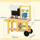 Cucina Giocattolo per Bambini 84,2x34,4x90 cm con 15 Accessori in Legno di Abete e PP Giallo      