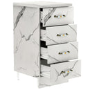 Mobile da Cucina Cassettiera 4 Cassetti 40x50x85 cm in Legno Bianco Effetto Marmo      