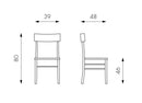 Set 2 Sedie 48x39xH80 cm in Legno Brera Turchese