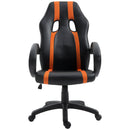 Sedia da Gaming Ergonomica Imbottita con Altezza Regolabile Nero Arancione 