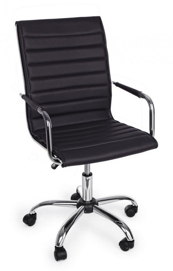 Chaise de bureau opérative en similicuir noir Perth sconto