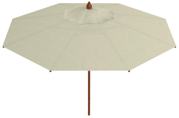 Parasol de Jardin Ø2,5 m Mât en Bois Ø48 mm Auvent Acrylique Danieli Havana Ecru sconto