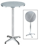 Tavolino Tondo Alto da Giardino Ø60 cm in Alluminio Piano Ribaltabile Bauer Silver