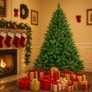 Albero di Natale Canberra 210 cm 1256 Punte Foltissimo con Innesto Rapido e Base in Metallo in PVC e PE Verde      