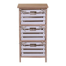 Cassettiera 3 Cassetti in Legno 35x27x66cm Arianna Naturale e Bianca