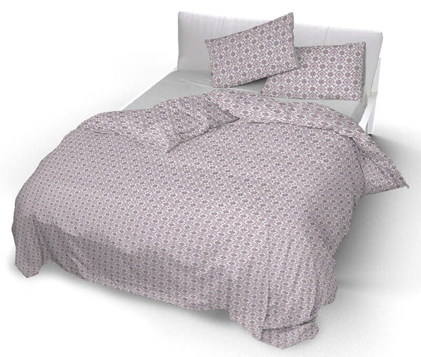 sconto Housse de couette double avec taies d'oreiller imprimées en pur coton Floyd Rose