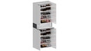 Armadio Scarpiera 4 Ante e 1 Ripiano a Ribalta 76x35x200 cm Savona 4A 1R Bianco Opaco/Grigio Ardesia  