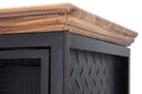 Mobile Iron School Grid 63x38,5x164 cm in Ferro e Legno di Abete Nero e Marrone