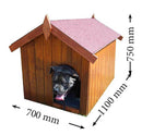 Cuccia per Cani Taglia Piccola 70x110x75 cm in Legno Massello Naturale 