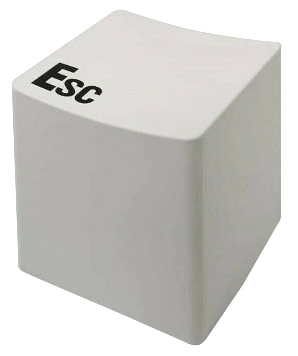 Pouf Poggiapiedi 34x34x38 cm con Scritta Esc Bianco