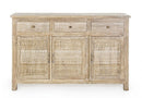Credenza 3 Ante 3 Cassetti con Vetrora in Legno